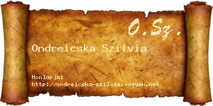 Ondreicska Szilvia névjegykártya